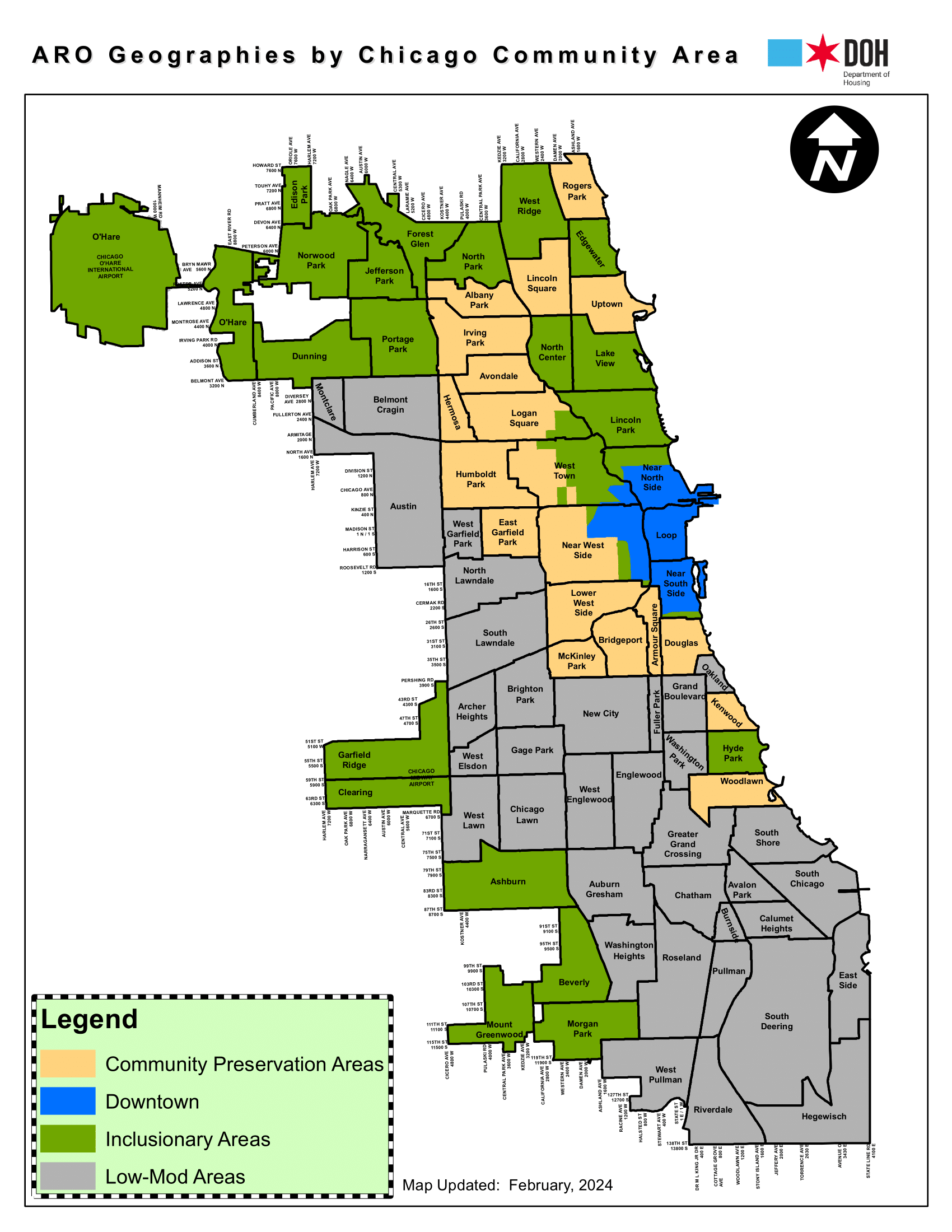 Revised 2021 ARO Map by Community Area – effective January 1, 2024